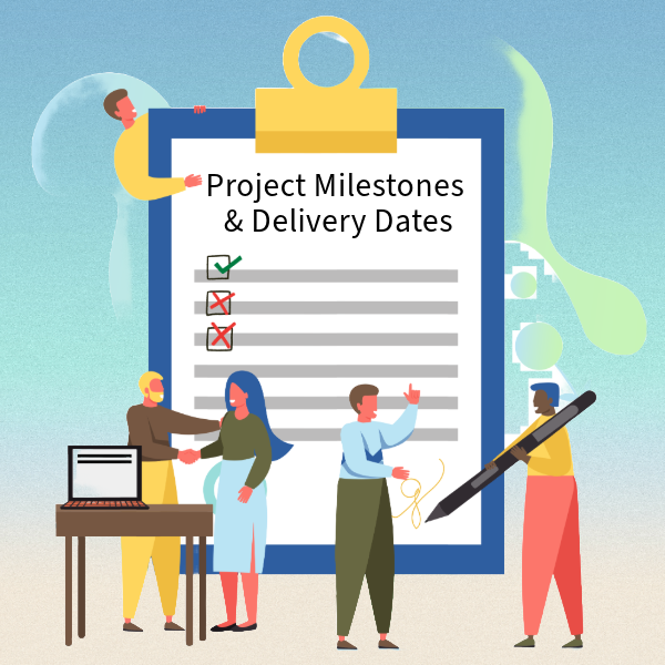 Vendor management with project milestones and delivery date checklist